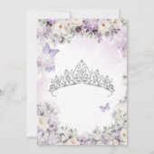 Invitation Papillon en argent lavande princesse Quinceañera (Dos)