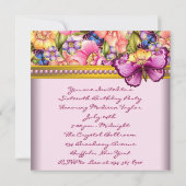 Invitation Papillon en or rose Fête d'anniversaire Sweet 16 (Dos)