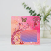 Invitation PAPILLON EN PAILETTES ROSES  Modèle de photo de ma (Debout devant)