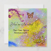 Invitation PAPILLON EN PAILETTES VIOLETTES Élégante fête de m (Dos)
