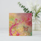 Invitation PAPILLON EN PAILLETTES D'OR 2 , Fête d'anniversair (Debout devant)