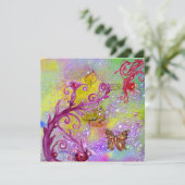 Invitation PAPILLON EN PAILLONS VIOLETS Élégante fête de mari (Debout devant)