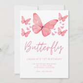 Invitation Papillon Enfants Twin 1er anniversaire (Devant)