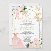 Invitation Papillon espagnol fille Mi Presentación de 3 Años (Devant)