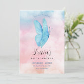 Invitation Papillon esthétique rêve nuptiale douche (Debout devant)