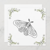 Invitation Papillon et fleurs (Devant / Derrière)