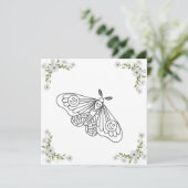 Invitation Papillon et fleurs (Debout devant)