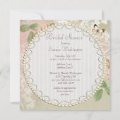 Invitation Papillon et fleurs Fête de l'mariée chic Shabby (Dos)