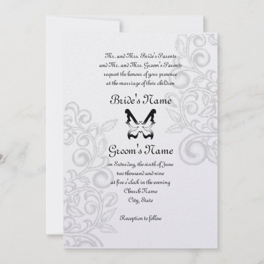 Invitation Papillon et floraison (Dos)