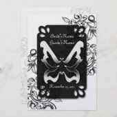 Invitation Papillon et floraison (Devant / Derrière)