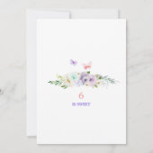 Invitation Papillon Fée Violet Magique Floral 6e anniversaire (Dos)