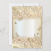 Invitation Papillon feuille parties scintillant tropicale or  (Dos)