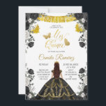 Invitation Papillon Fiesta Noir & Or Mis XV Anos<br><div class="desc">Papillon Fiesta Noir & Or Mis XV Anos Invitation</div>
