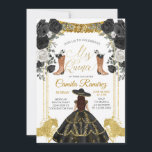 Invitation Papillon Fiesta Noir & Or Mis XV Anos Invitati<br><div class="desc">Papillon Fiesta Noir & Or Mis XV Anos Invitation</div>