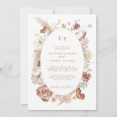 Invitation Papillon Fleur de Champ Terre Cuite Aquarelle (Devant)