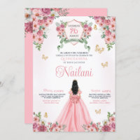 Papillon Fleur Rose Printemps Quinceanera