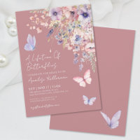 Papillon Fleur Sauvage Rose Poussiéreuse Baby Show