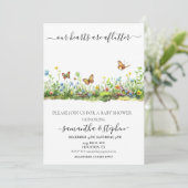Invitation Papillon Fleurs Sauvages Papillon Battant des aile (Debout devant)