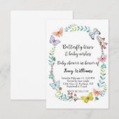 Invitation Papillon floral (Devant / Derrière)