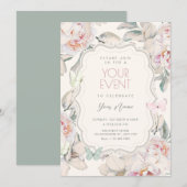 Invitation Papillon floral (Devant / Derrière)