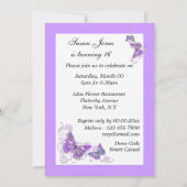 Invitation Papillon floral bleu violet PERSONALISER (Devant)