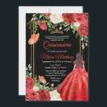 Invitation Papillon floral coloré Quinceanera Anniversaire<br><div class="desc">Corail et Black Quinceañera Floral Invitation Anniversaire Colorful Floral Butterfly & Dark Arrière - plan Quinceanera invitation,  15ème anniversaire de fille,  Mexique thème invitation,  Mis Quince Anos</div>