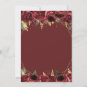 Invitation Papillon floral de Bourgogne Quinceañera Quince (Dos)