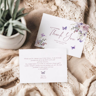 Invitation Papillon floral Dusty Mauve