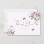 Invitation Papillon floral Dusty Mauve (Devant)