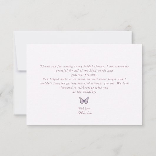 Invitation Papillon floral Dusty Mauve (Dos)