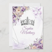 Invitation Papillon floral Lavande Purple Mis Quince (Dos)
