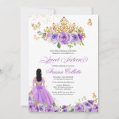 Invitation Papillon floral pourpre doux 16 Ados Anniversaire (Devant)