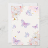 Invitation Papillon floral Purple Girl Anniversaire (Dos)