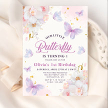 Papillon floral Purple Girl Anniversaire