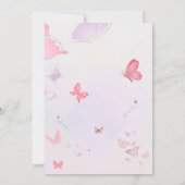 Invitation Papillon floral rose et blanc 2e anniversaire mode (Dos)