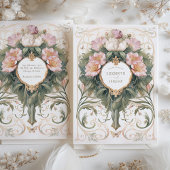 Invitation Papillon floral sur mesure Art Nouveau Mariage