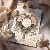 Invitation Papillon floral sur mesure Art Nouveau Mariage