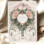 Invitation Papillon floral sur mesure Art Nouveau Mariage