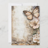 Invitation Papillon floral vintage 70e anniversaire (Dos)