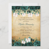Invitation Papillon Floral Vintage Rustique Quinceañera (Devant)