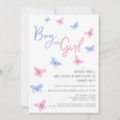 Invitation Papillon garçon ou fille Révélation de genre (Devant)