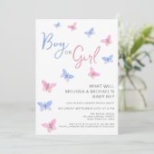 Invitation Papillon garçon ou fille Révélation de genre (Debout devant)