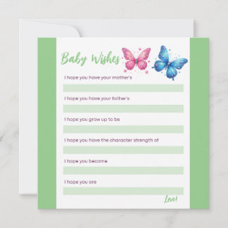Invitation papillon Genre Revey Party Bébé Voeux
