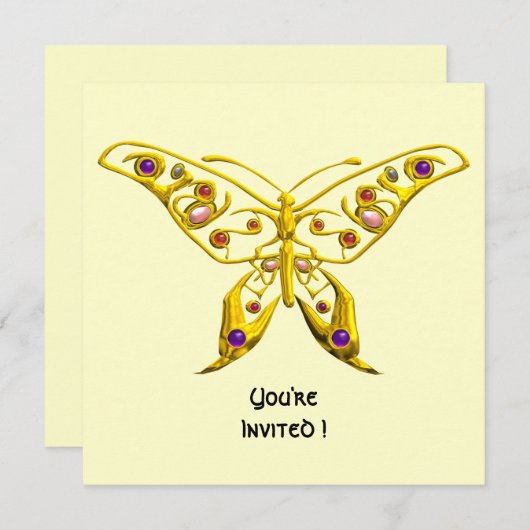 Invitation PAPILLON HYPER, blanc (Devant / Derrière)