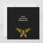 Invitation PAPILLON HYPER OR, GEMMES Mariage Noir (Dos)