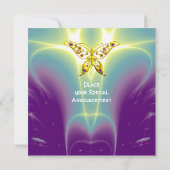 Invitation PAPILLON HYPER violet vert champagne (Dos)