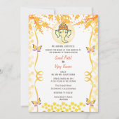 Invitation Papillon indien hindou Mariage Ganesha (Devant)
