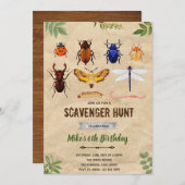 Invitation papillon insectes vintage (Devant / Derrière)