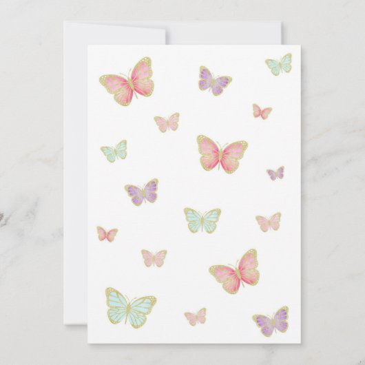 Invitation papillon | Invitation d'anniversaire pa (Dos)