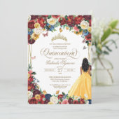 Invitation Papillon Jardin Gown Jaune Quinceanera Florale (Debout devant)